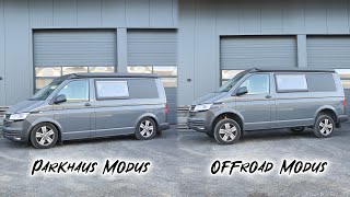 Unter 2m trotz Aufstelldach 💪🏼 Luftfahrwerk für den T61 4 Motion Campervan [upl. by Eirruc]