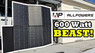 HUGE Solar Panel but AFFORDABLE Price  Testing the ALLPOWERS 600W  SP039 Portable Solar Panel [upl. by Dorweiler387]