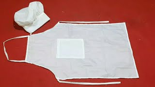 Masterchef Cap And Kitchen Apron Easy Cutting and Stitching in Hindi Chef Hat amp apron DIYApron DIY [upl. by Stubstad]