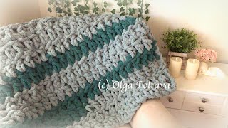 How to Crochet SUPER EASY Jumbo Blanket Bernat Blanket Big Yarn Crochet Video Tutorial [upl. by Nobel]