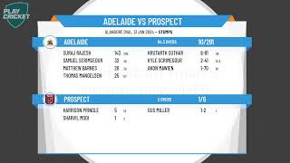 SACA Premier Cricket  West End Mens 1st Grade Div Two  Round 6  Adelaide v Prospect  Day 1 [upl. by Astri483]