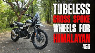 Tubeless Cross Spoke Wheels Installation In Himalayan 450  Mumbai  Royal Enfield  6TH GEAR [upl. by Nnylaf]