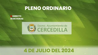 Ayuntamiento de Cercedilla Pleno municipal Ordinario de Julio de 2024 [upl. by Seroled]