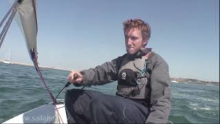 How to Sail  How to tack turn around a one person sailboat [upl. by Annoeik]