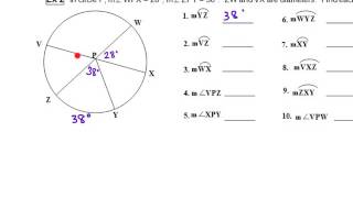 Finding Arc and Central Angle Measures [upl. by Oriole536]