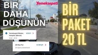 PAKET ÜCRETİ 20 TL  Yemek Sepetinde KURYE OLMAK  2024 KURYE KAZANÇLARI  ALIMLAR DEVAM EDİYOR [upl. by Katerina]