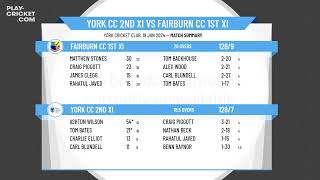 York CC 2nd XI v Fairburn CC 1st XI [upl. by Enom]