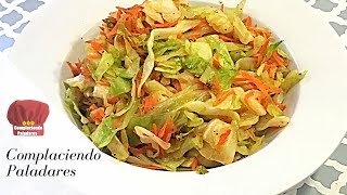 COMO HACER REPOLLO FRITO receta saludable  fry Cabbage  COMPLACIENDO PALADARES [upl. by Marge]