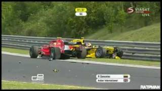 GP2 Hungaroring 2010 Race Start  Bianchi and Tung crash [upl. by Noramac972]