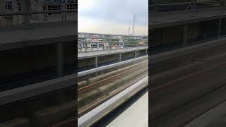 Video footage of the scene outside the light rail transit window [upl. by Chapell]