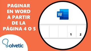 Como ENUMERAR PAGINAS en WORD a PARTIR de la CUARTA HOJA o QUINTA HOJA 📄4️⃣ o 📄5️⃣✅ Paginar en Wor [upl. by Caundra]