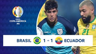 HIGHLIGHTS BRASIL 1  1 ECUADOR  COPA AMÉRICA 2021  270621 [upl. by Feil94]