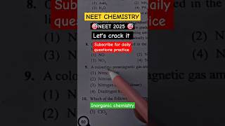 Neet inorganic chemistry daily questions practice  Neet 2025 trending neet aiims shorts [upl. by Salangi]