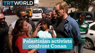 Conan OBrien confronted by Palestinian activists [upl. by Thad]