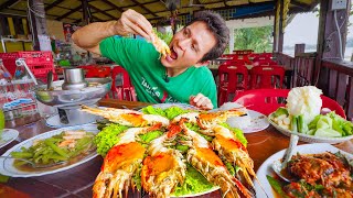 Thailand Seafood  GIANT RIVER PRAWNS 🦐 Best Thai Food in Ayutthaya [upl. by Anihcak339]