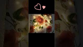 Rosen Leinwand basteln Servietten Technik 3 D Effekt How to make rose linen picture [upl. by Nnalatsyrc112]