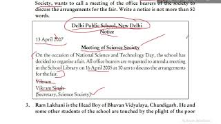 Notice Writing Class 12 English CBSE Board Exam 2023 [upl. by Anitnahs]