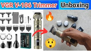 VGR V106 Trimmer 😲  Unboxing  Best Trimmer for Men Under ₹1500 🔥 Best Trimmer 2023 [upl. by Alleirbag]