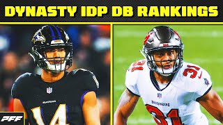 2024 Dynasty IDP Defensive Back Rankings  PFF Fantasy Podcast [upl. by Labannah]