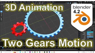 Blender 42 Two Gears 3D Animation Driver Tutorial blender gear 3dmodeling 3danimation driver [upl. by Erdnaed]