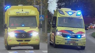 Tegen het verkeer in A1 Meerdere Ambulances met spoed naar het Martini Ziekenhuis in Groningen [upl. by Hogan712]