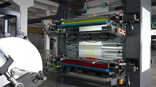 Four color non woven bags nonwoven fabric flexographic printing machine flexo printing press [upl. by Allys]