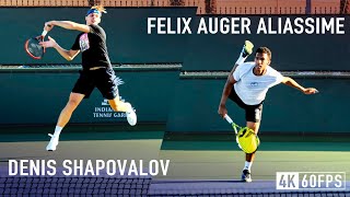 Denis Shapovalov amp Felix Auger Aliassime  Court Level Practice 4k 60fps [upl. by Kier]