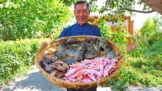 Crabs Abalones and Chicken Feet in One Clay Pot Amazing Combination Uncle Rural Gourmet [upl. by Sukhum]