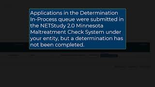 NETStudy 20  Minnesota Maltreatment Check System Determination InProcess [upl. by Ahsitil924]