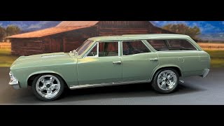 66 CHEVELLEStation Wagon Model kit Build [upl. by Suivatal]