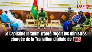 Le Capitaine Ibrahim Traoré reçoit les ministres chargés de la Transition digitale de l’AES [upl. by Wasserman]