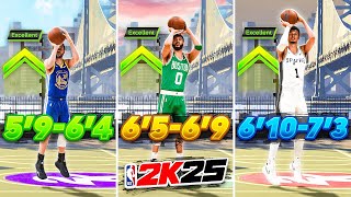 NBA 2K25 BEST JUMPSHOTS FOR ALL BUILDS HEIGHTS amp 3PT RATINGS BEST SHOOTING TIPS amp SETTINGS [upl. by Aicilla562]