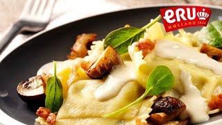 Ravioli met spinazie kastanjechampignons en blauwschimmelkaas [upl. by Teteak]