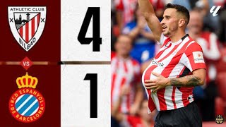 Athletic Bilbao vs Espanyol 41 Resumen  LALIGA  20242025 [upl. by Mallory]