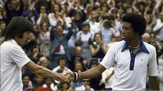 Arthur Ashe vs Jimmy Connors 1975 Wimbledon Final Highlights [upl. by Ellehc]