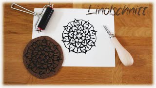 Linolschnitt  DIY  Linocut Printmaking [upl. by Wallache]