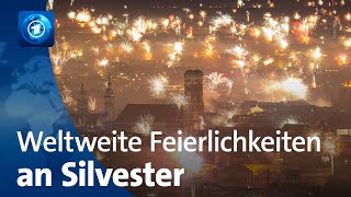 Silvesterfeierlichkeiten Die Welt begrüßt das Jahr 2024 [upl. by Ahsim]