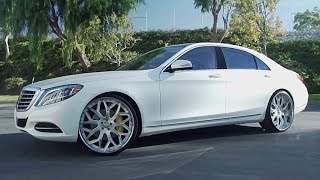 2016 White MercedesBenz S550 on 24 LF750 Lexani Wheels [upl. by Cartan]