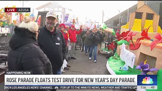 Rose Parade floats ready for test drive ahead of New Years Day [upl. by Adiol]