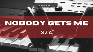 Nobody Gets Me  SZA Acoustic Karaoke Higher Key [upl. by Irab]