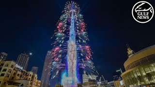 Burj Khalifa fireworks light up the Dubai sky to welcome New Year 2023 [upl. by Gertrudis]