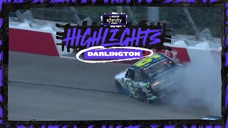 AJ Allmendinger suffers tire failure late at Darlington  NASCAR [upl. by Ennayelhsa991]