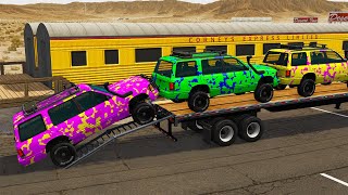 TRANSPORTING PIXAR CARS amp FRUITS WITH COLORED amp JOHN DEERE vs CLAAS vs TRACTORS Bng Wuchuchu Games [upl. by Eet]