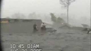 AMAZING RAW VIDEO Hurricane Katrina roof top flooding St Bernard La [upl. by Aizirk]