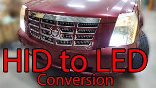 20072014 Cadillac Escalade Yukon Silverado HID to LED Conversion [upl. by Attevroc]