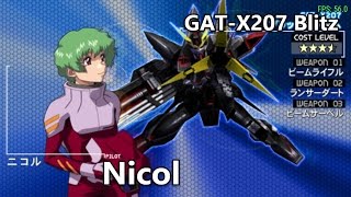 Gundam Seed Rengou vs ZAFT  GATX207 Blitz  Arcade Mode [upl. by Vahe]