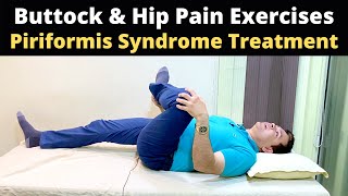 Treatment for Hip Pain at Home Pain in Buttock Piriformis Syndrome Exercises Glutes Pain Exercise [upl. by Ahseyd465]