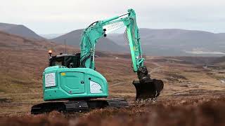 Peatland Restoration with a new Kobelco SK75 Wide Track [upl. by Carry187]