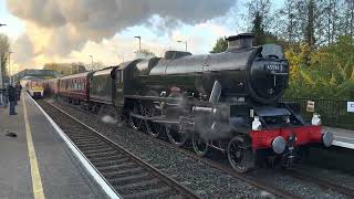 45596 bahamas steam train arriving into Cwmbran station 191122 [upl. by Enelrad]