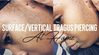 SurfaceVertical Tragus Piercing At Home  LaLas World💋 [upl. by Yecak]